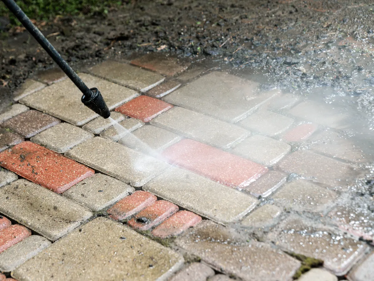 Driveway Cleaning work in progress